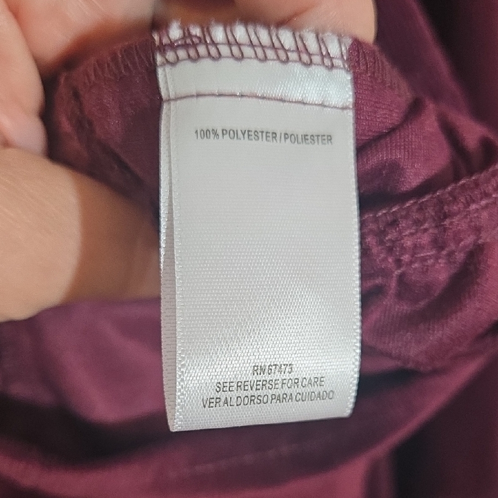 Melonie T Burgundy V-Neck Tiered Corduroy Dress Size 14 - Picture 7 of 8